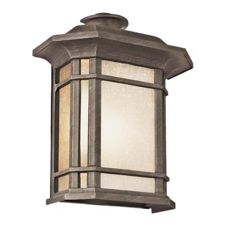 TRANS GLOBE One Light Rust Tea Stained Linen Glass Wall Lantern 5821-1 RT